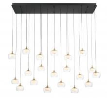 Lib & Co. US 12244-02 - Manarola, 20 Light Rectangular LED Chandelier, Matte Black
