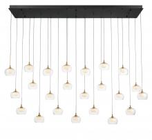 Lib & Co. US 12245-02 - Manarola, 23 Light Rectangular LED Chandelier, Matte Black