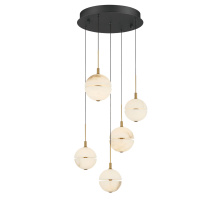 Lib & Co. US 12371-02 - Corfu 5 Light Round LED Chandelier Matte Black