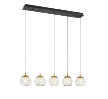 Lib & Co. US 12444-02 - Camerino 5 Light Linear LED Chandelier Matte Black
