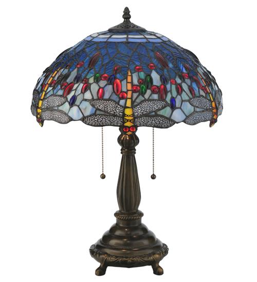 22"H Tiffany Hanginghead Dragonfly Table Lamp