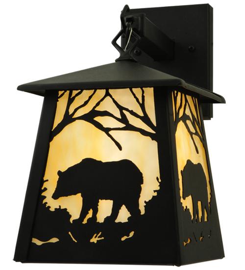7" Wide Bear at Dawn Hanging Wall Sconce