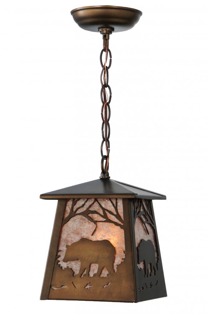 7" Square Bear at Dawn Mini Pendant