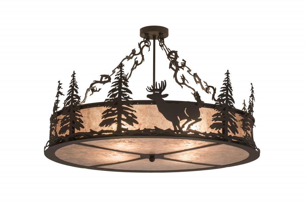 36" Wide Wildlife at Dusk Semi-Flushmount