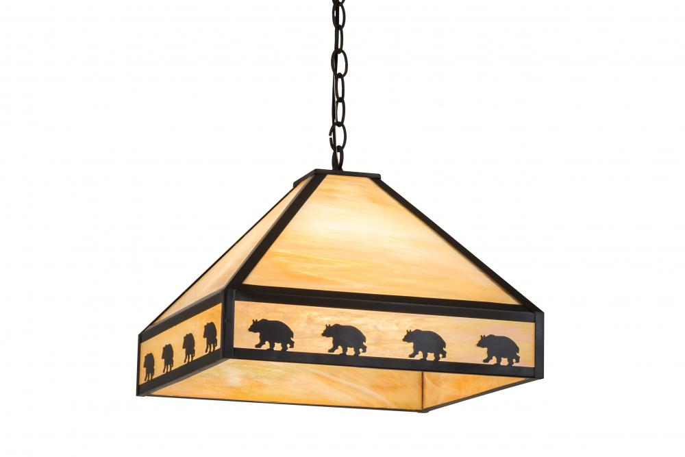 16" Square Bear on the Loose Pendant