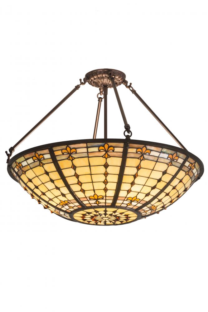 24" Wide Fleur-de-Lite Semi-Flushmount