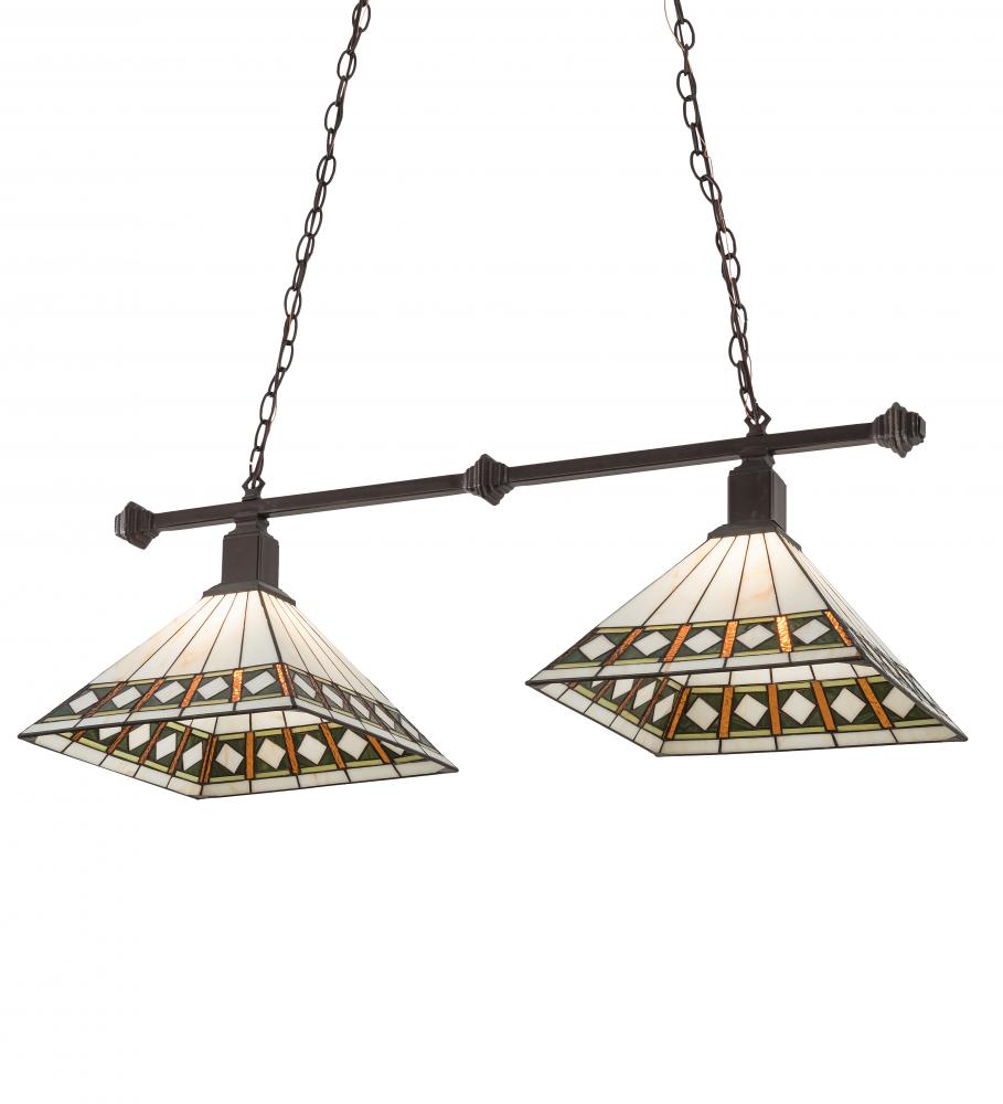 38" Long Diamond Band Mission 2 Light Island Pendant