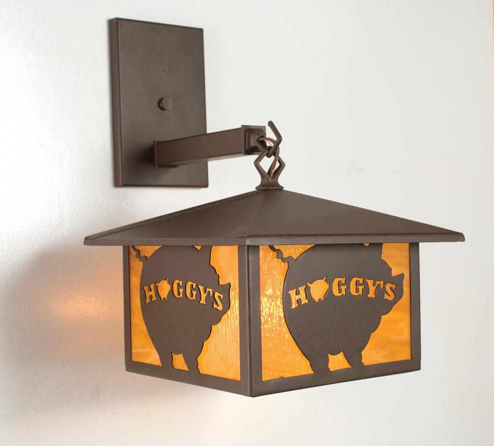 10" Wide Personalized Hoggy's Hanging Wall Sconce