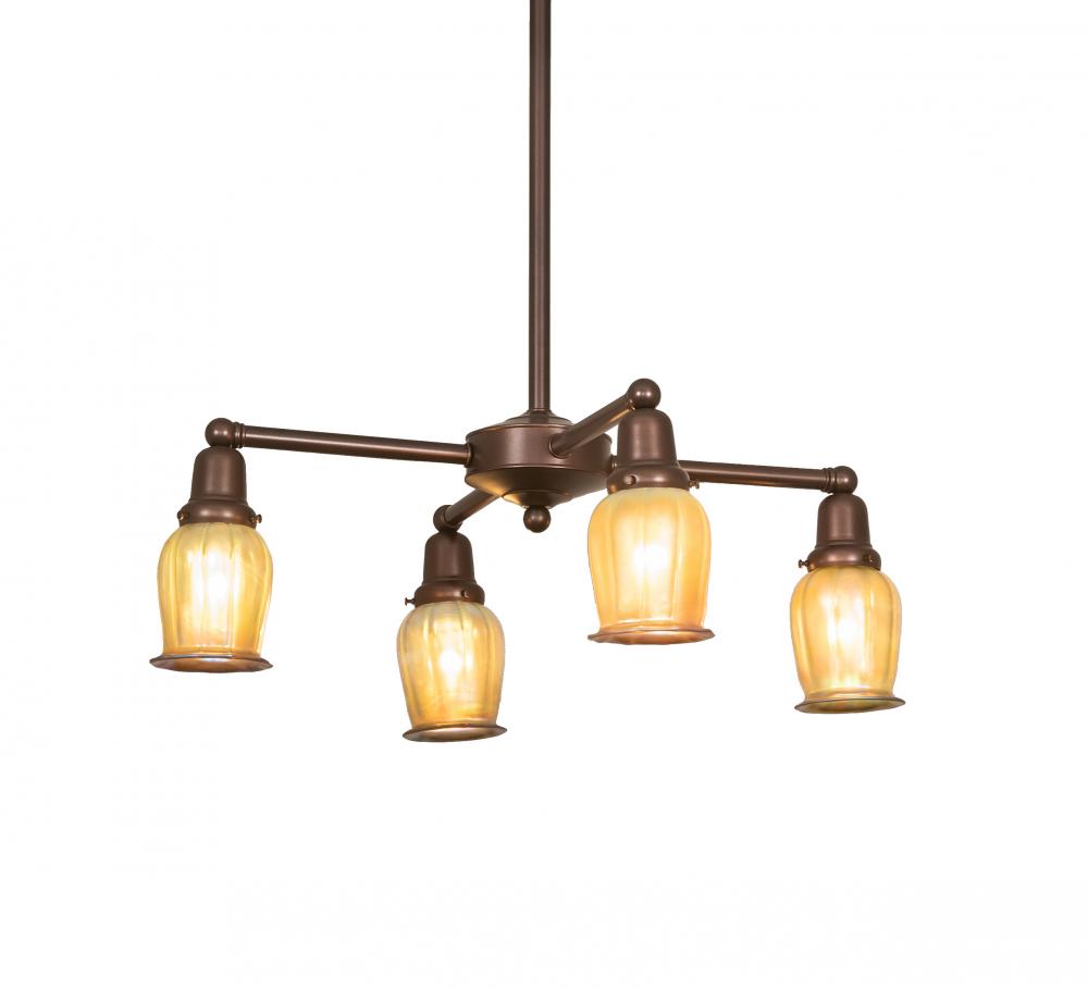 26" Wide Revival Oyster Bay Favrile 4 Light Chandelier