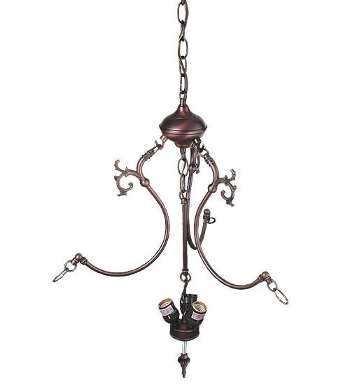 16" Wide Serpentine 3 Light Pendant Hardware