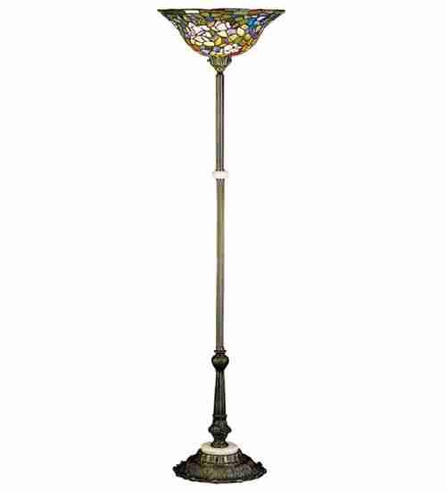70" High Tiffany Rosebush Torchiere