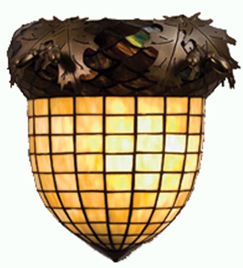 12" Wide Oak Leaf & Acorn Wall Sconce