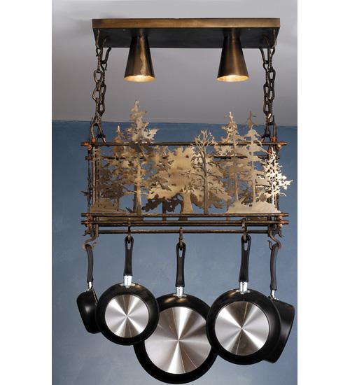 24" Long Tall Pines 2 Light Pot Rack