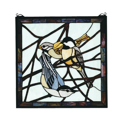 18"W X 18"H Backyard Friends Stained Glass Window