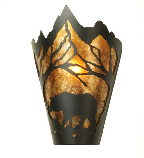 8" Wide Bear at Dawn Left Wall Sconce