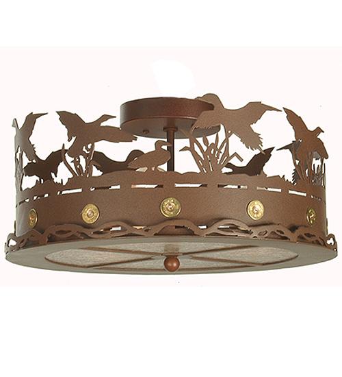 16" Wide Ducks in Flight Flushmount