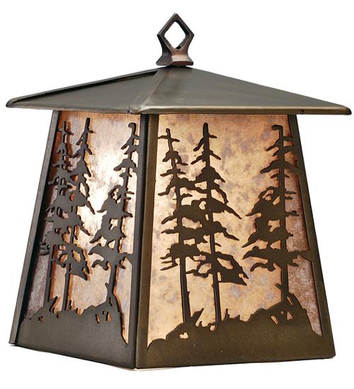 7" Wide Tall Pines Hanging Wall Sconce