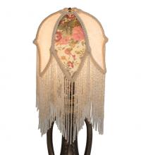 Meyda Green 11644 - 7" Wide Fabric & Fringe Tulip Shade