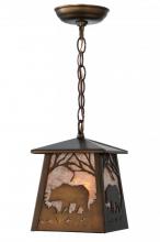 Meyda Green 142753 - 7" Square Bear at Dawn Mini Pendant