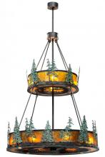 Meyda Green 156087 - 55" Wide Tall Pines Two Tier Chandel-Air