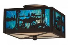 Meyda Green 163101 - 10" Square Moose at Lake Flushmount