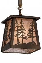 Meyda Green 182076 - 7" Square Tall Pines Mini Pendant