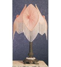 Meyda Green 19227 - 28" High Fabric & Fringe Pink Pontiff Table Lamp