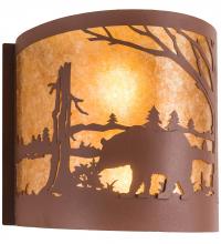 Meyda Green 200325 - 15" Wide Bear at Lake Left Wall Sconce