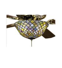 Meyda Green 27451 - 12" Wide Tiffany Fishscale Fan Light Fixture