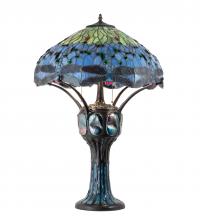 Meyda Green 37946 - 33" High Tiffany Hanginghead Dragonfly Table Lamp