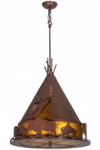 Meyda Green 50109 - 24"W Teepee W/Buffalo Pendant