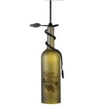 Meyda Green 65761 - 3" Wide Personalized Etched Grapes Wine Bottle Mini Pendant