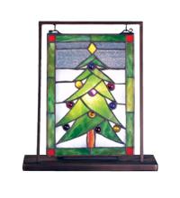 Meyda Green 69658 - 9.5"W X 10.5"H Christmas Tree Lighted Mini Tabletop Window