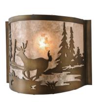 Meyda Green 79898 - 11" Wide Deer at Lake Left Wall Sconce