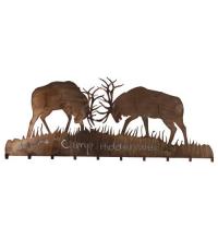 Meyda Green 81543 - 60" Wide Personalized Battling Elks Coat Rack