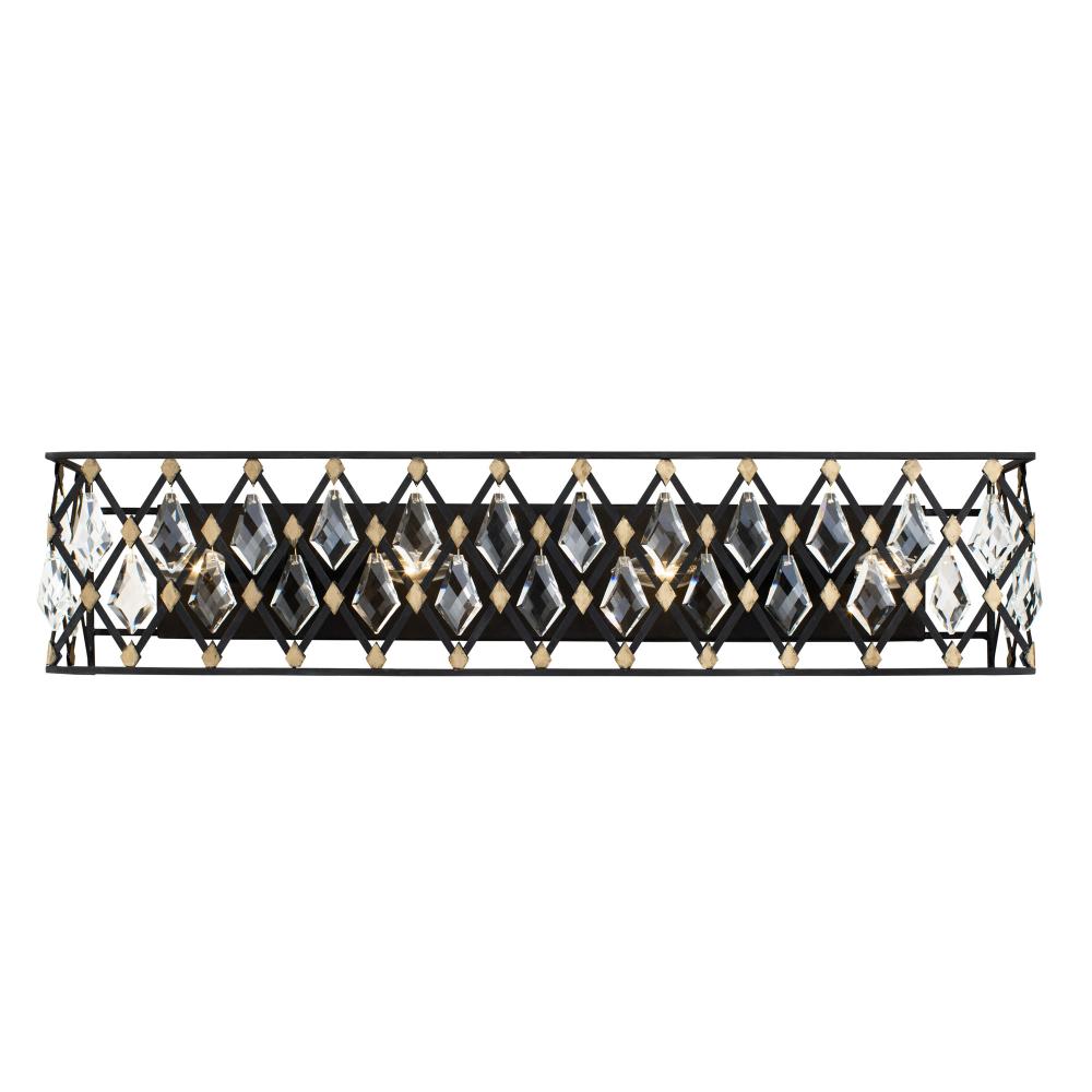 Windsor 4 Light Crystal Bath - Carbon/Havana Gold