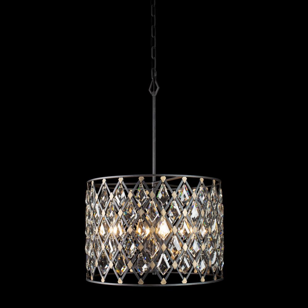 Windsor 4 Light Crystal Pendant - Carbon/Havana Gold