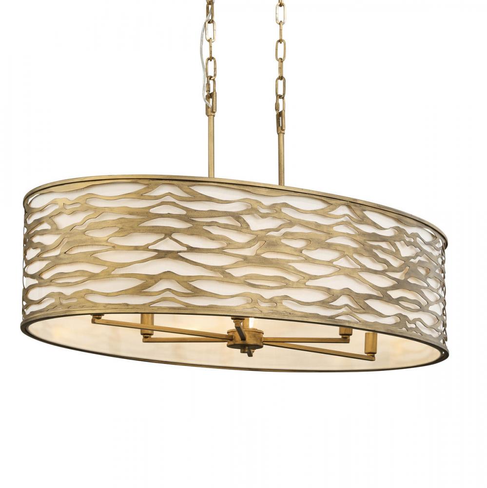 Kato 6 Light Oval Pendant - Havana Gold