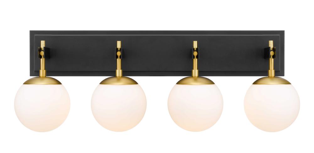 Allie 4-Lt Bath - Black/Satin Brass