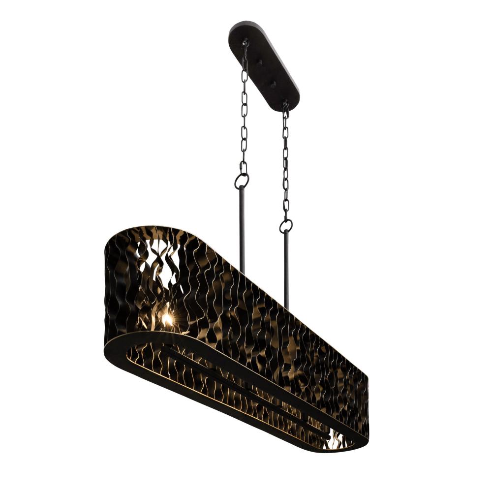Estela 6 Light   Linear Pendant - Matte Black/French Gold