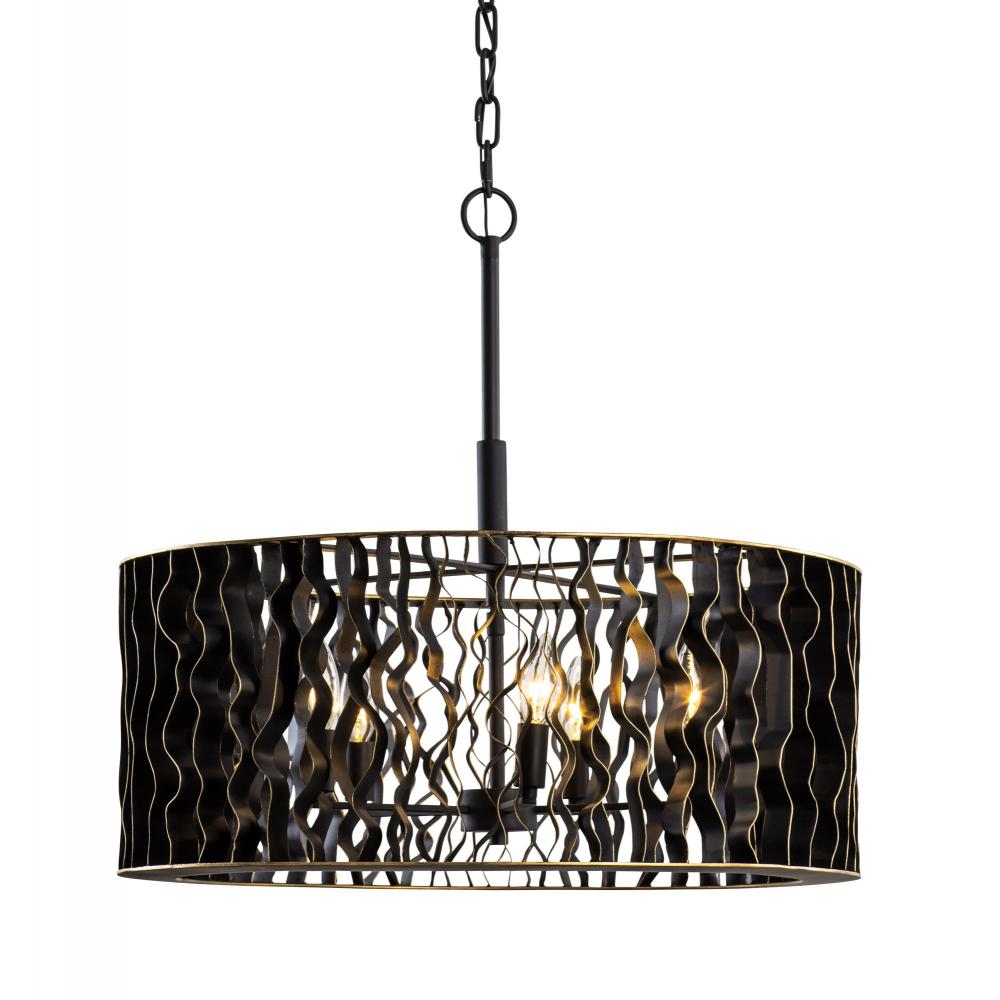 Estela 5 Light Pendant - Matte Black/French Gold