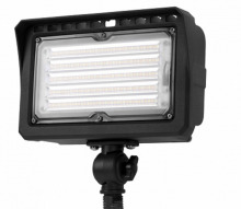 ASD Lighting ASD-FLA-MV-50DAC-BK - ASD LED Floodlight with arm 50W CCT Selectable 3000/3500/4000/5000/5700K Black UL DLC Premium
