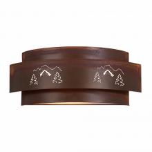 Avalanche Ranch Lighting A16245-02 - Northridge Double Sconce - Mountain-Pine Tree Cutouts - Rust Patina Finish