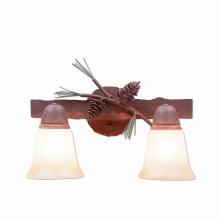 Avalanche Ranch Lighting A32220TT-04 - Lakeside Double Bath Vanity Light - Pine Cone - Two-Toned Amber Cream Bell Glass