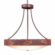 Avalanche Ranch Lighting A42662AF-HR-02 - Ridgemont Chandelier Extra Large - Bowl Bottom - Fish Cutout - Frost White Acrylic Bowl