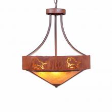 Avalanche Ranch Lighting A44639AM-HR-02 - Ridgemont Foyer Chandelier Large Short - Shade Bottom - Bison - Amber Mica Shade
