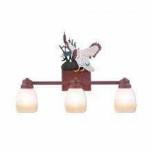 Avalanche Ranch Lighting H37366ET-06 - Parkshire Triple Bath Vanity Light - Mallard - Two-Toned Amber Egg Bell Glass - Waterfowl Gray