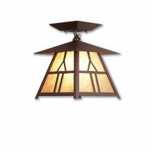 Avalanche Ranch Lighting M47573AL-27 - Smoky Mountain Close-to-Ceiling Small - Westhill - Almond Mica Shade - Rustic Brown Finish