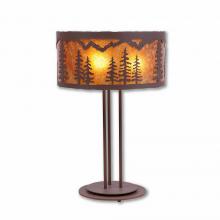 Avalanche Ranch Lighting M69114AM-27 - Kincaid Desk Lamp - Spruce Tree - Amber Mica Shade - Rustic Brown Finish
