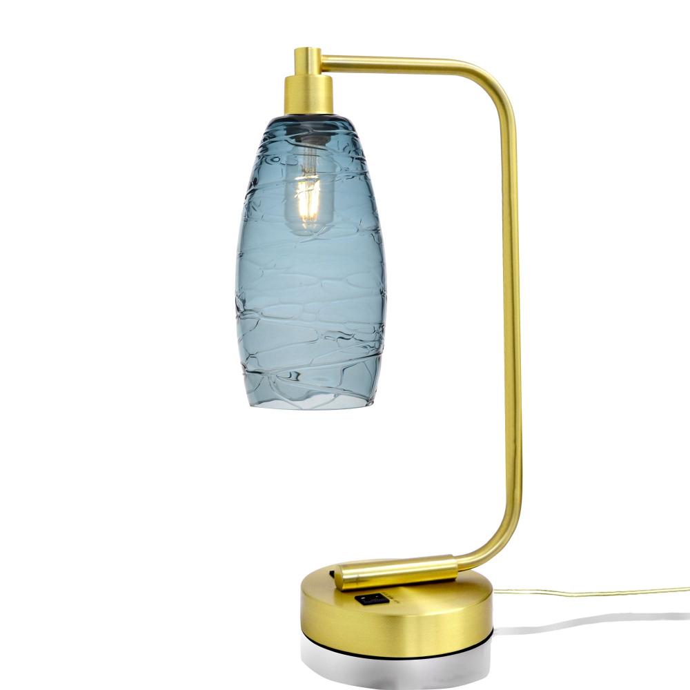 147 Spun: Table Lamp - Slate Gray / Satin Brass